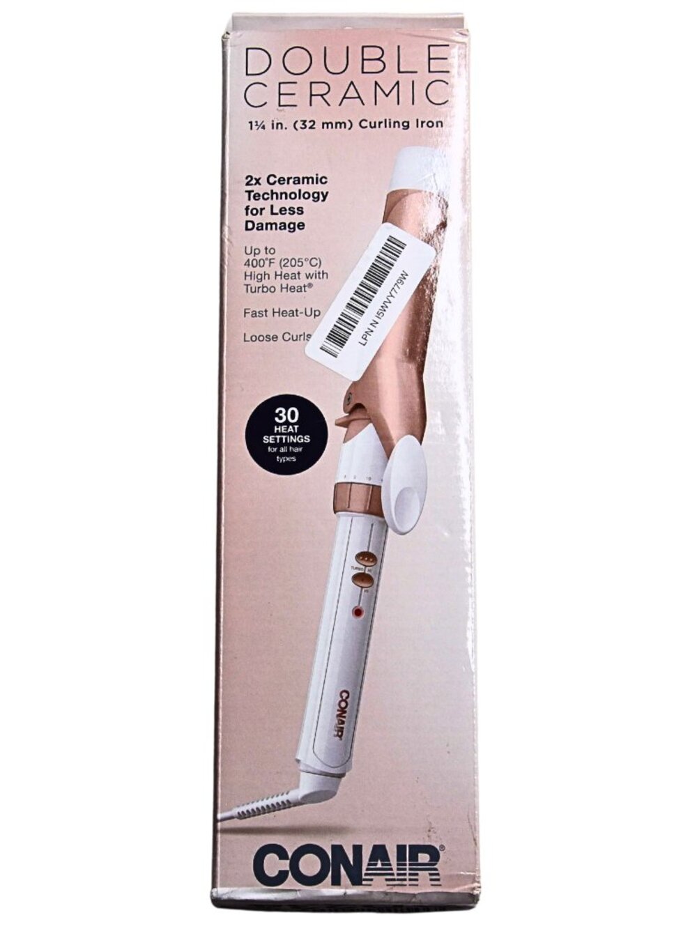 CONAIR | Double Ceramic Curling Iron 1 1/4 Inch ( 32 mm ) Standard Barrel